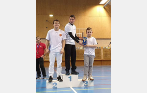 Podium Cadet 
Antoine tout comme Rafaëlle ont donné leur coupe à un poussin
Bravo