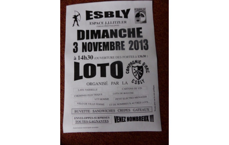 Rendez vous au loto des archers 